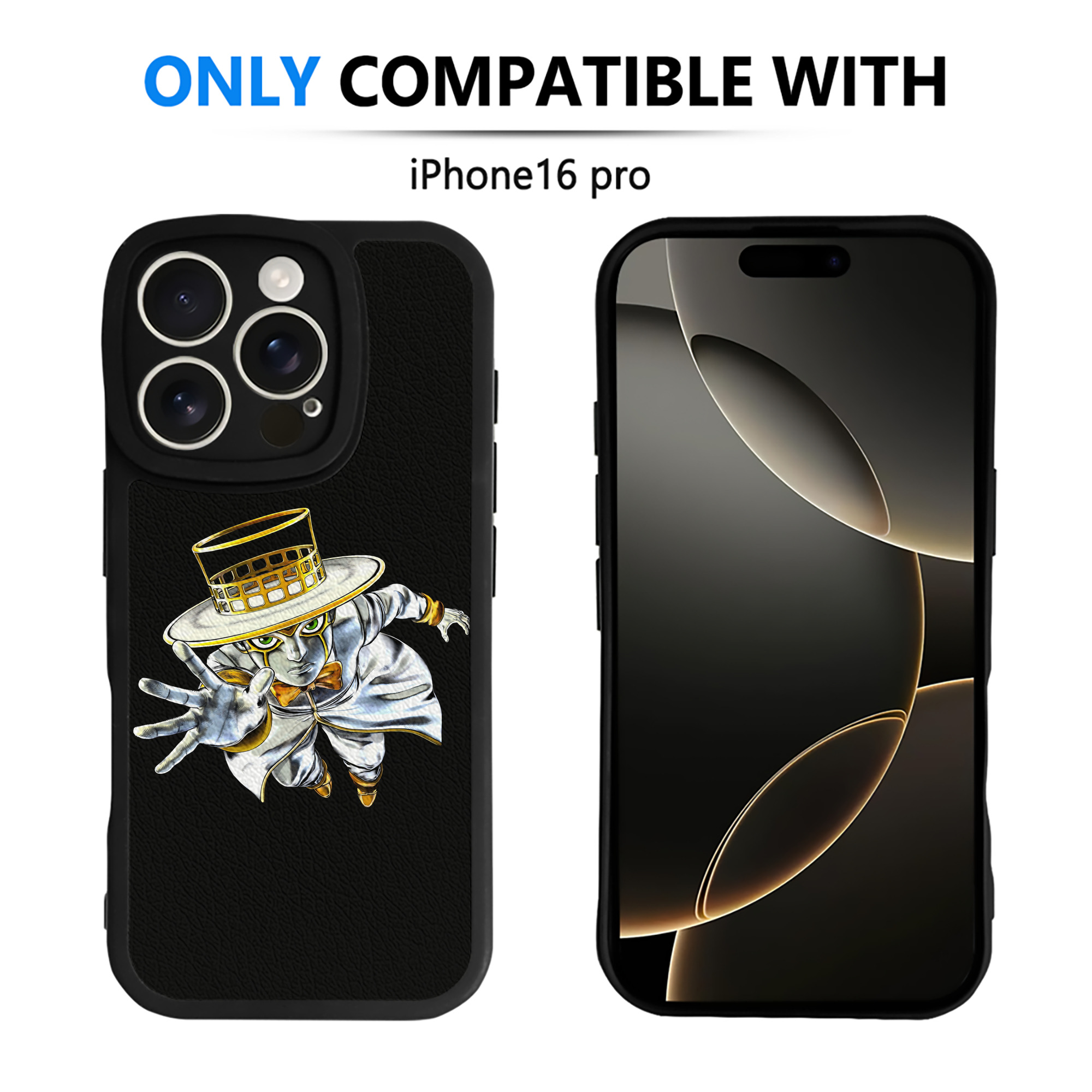 （画像用） ジョジョの奇妙な冒険 岸辺 露伴（きしべ ろはん） JoJo's Bizarre Adventure Rohan Kishibe 【iPhone 16シリーズ対応】シリコンスマホケース（レザー調） 材質：シリコン